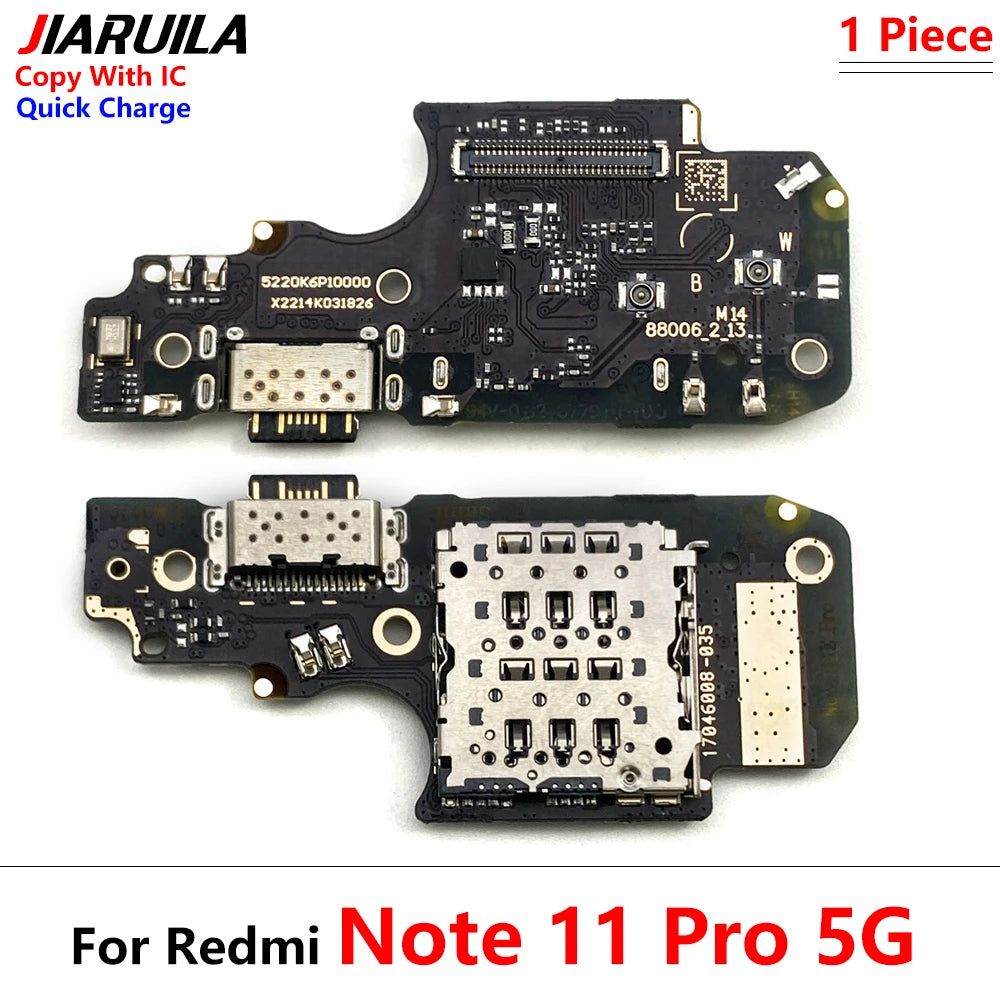 10Pcs, Dock Connector Micro USB Charger Charging Port Flex Cable Micro Board For Xiaomi Redmi Note 11 11E 12 13 Pro Plus 4G 5G  Xiaomi  Xiao mi phone repair parts