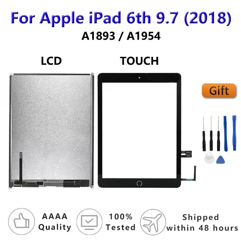 LCD Touch Screen For Apple iPad 6 6th Gen A1954 A1893 iPad 9.7 2018 Assembly Digitizer Front Glass Display Panel Replacement  iPad repair parts