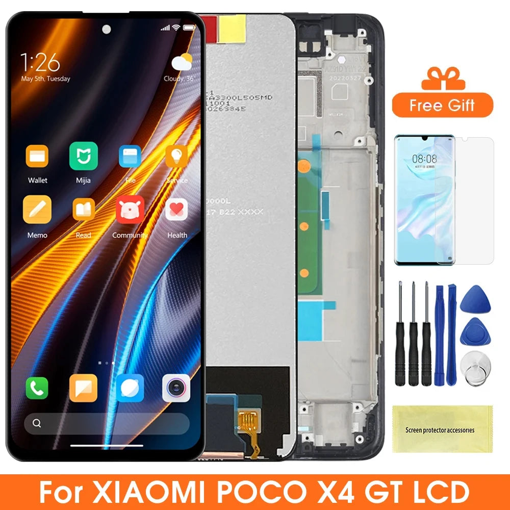 6.6" Screen for Xiaomi Poco X4 GT 22041216G Lcd Display Digital Touch Screen with Frame for Xiaomi Poco X4 GT Screen Replacement Xiaomi phone repair parts