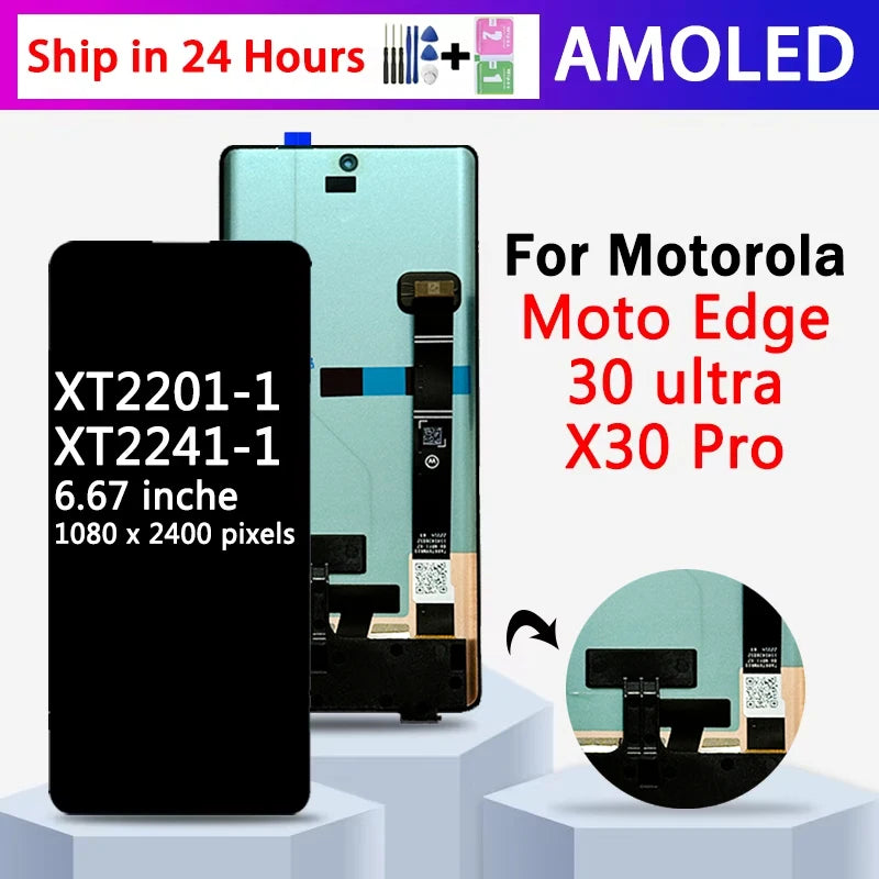Edge X Display For Motorola Moto Edge 30 ultra  LCD XT-2201 display Touch Panel Screen Digitizer For Moto X30 Pro LCD XT2241-1 Motorola phone repair parts