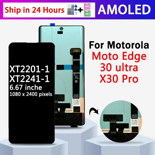 Edge X Display For Motorola Moto Edge 30 ultra  LCD XT-2201 display Touch Panel Screen Digitizer For Moto X30 Pro LCD XT2241-1 Motorola phone repair parts