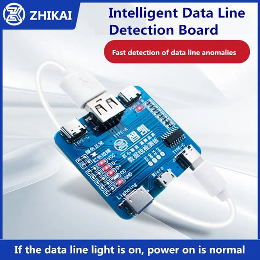 ZHIKAI Data Cable Detection Board USB Cable Tester for IOS Android Type-C Short Circuit On-Off Switching Test Board Tool Professional Repair Tools