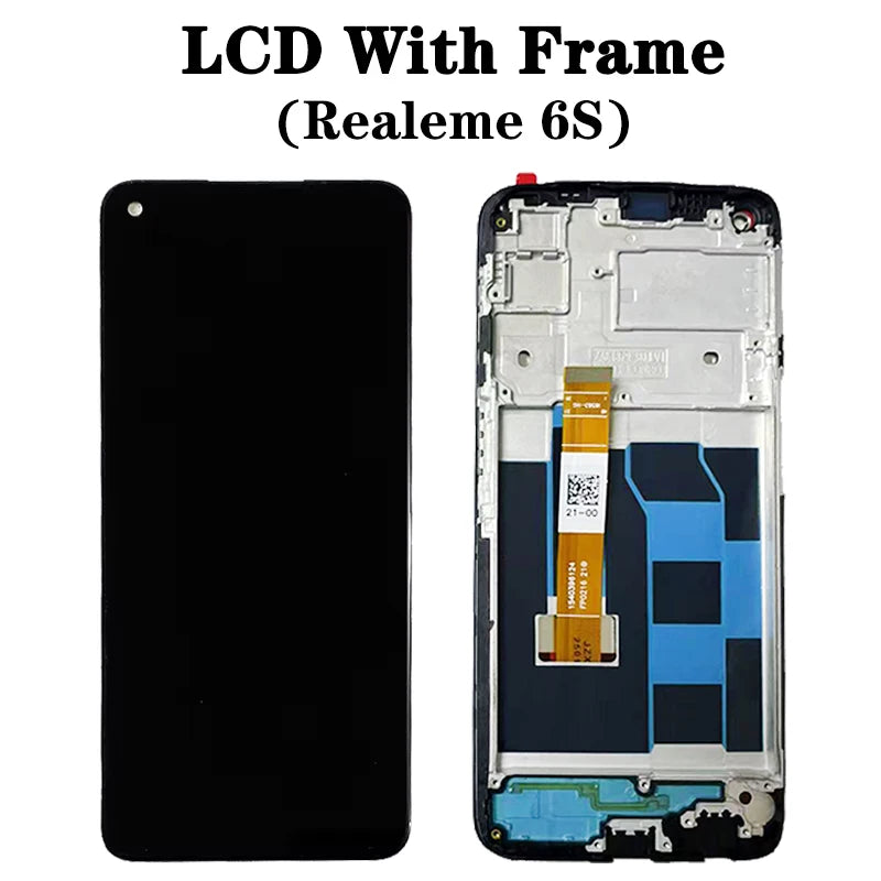 6.5" Tested Display For Oppo Realme 6 RMX2001 Lcd Display Touch Screen Digitizer Assembly with Frame For Realme 6s RMX2002 LCD  Oppo phone repair parts