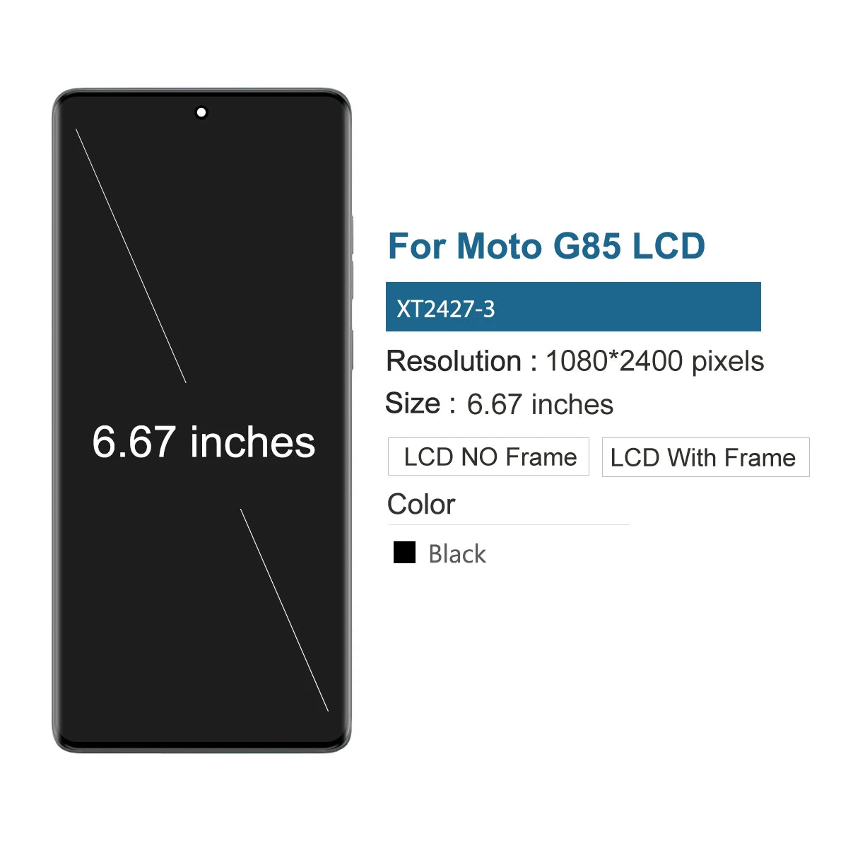6.67" OEM For Motorola Moto G85 LCD For Moto G85 XT2427-3 Display LCD Screen Touch Digitizer Assembly With Fingerprint Motorola phone repair parts