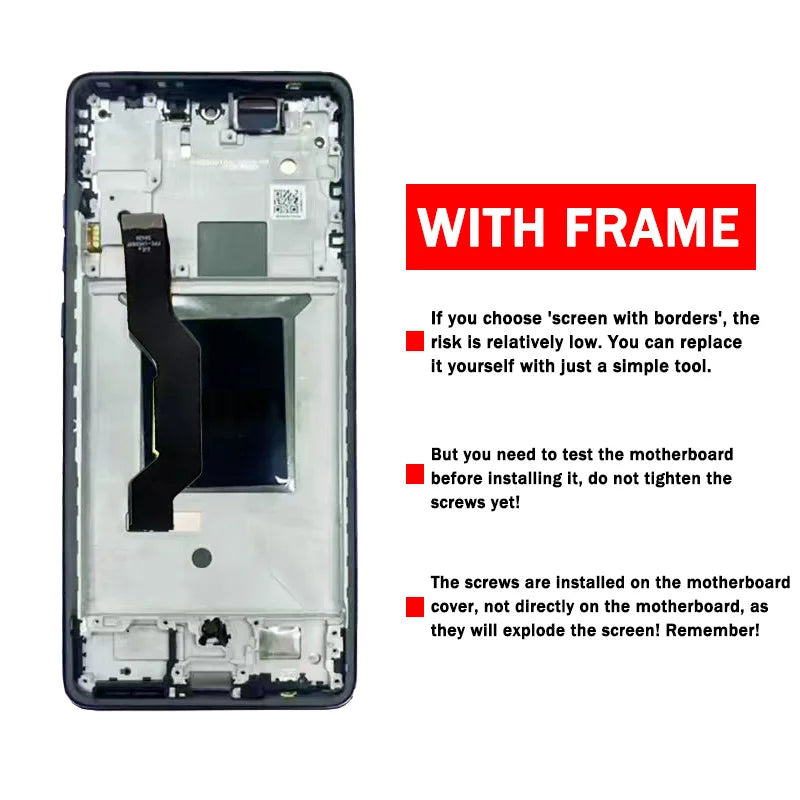 TFT Edge60 Fusion XT2503-4 Display Screen With Frame For Motorola Edge 60 Fusion LCD Display Touch Screen Digitizer Assembly Motorola phone repair parts
