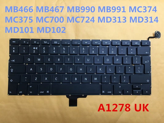 Macbook MAC BOOK PRO A1278 UK Keyboard MB990 MC700 MD101 Keyboard