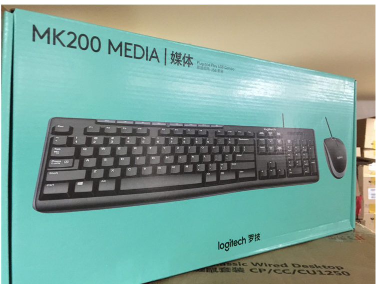 Boxed genuine, Logitech MK200 wired keyboard, mouse, keyboard and mouse set, national joint guarantee for 3 years