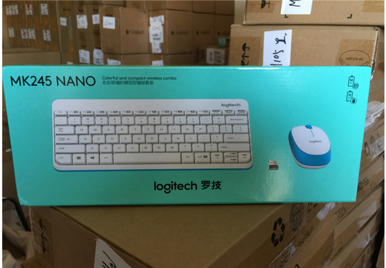 Boxed genuine, Logitech MK245Nano wireless keyboard and mouse set keyboard and mouse mini receiver