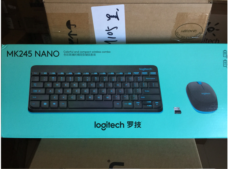 Boxed genuine, Logitech MK245Nano wireless keyboard and mouse set keyboard and mouse mini receiver