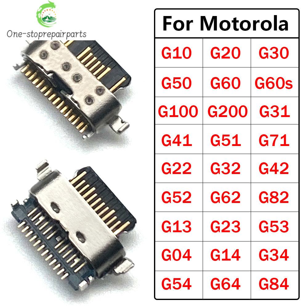USB Charging Port Connector Charge Socket Dock For Moto G04 G14 G22 G32 G62 G31 G51 G52 G13 G23 G53 G54 G10 G20 G30 G50 G60 G60s Motorola phone repair parts