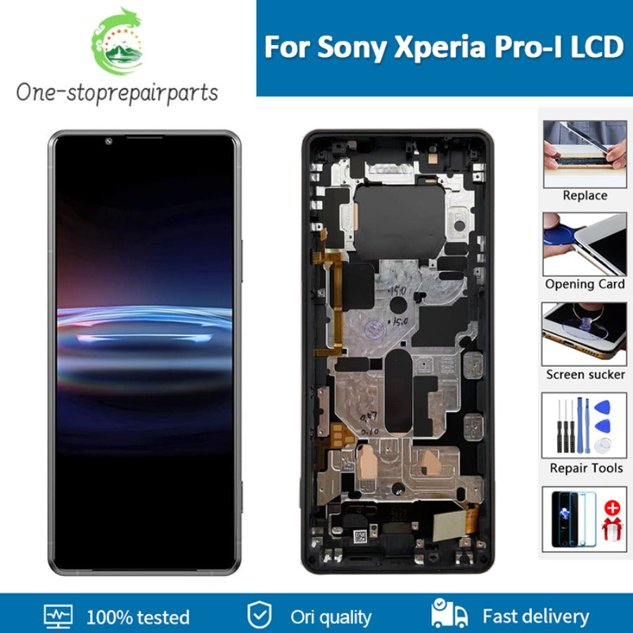 6.5"Original For Sony Xperia Pro-I XQ-BE72/BE62/BE52 LCD Display Touch Screen Digitizer Assembly For Sony Xperia ProI lcd with frame XQ-BE62 lcd Sony phone repair parts