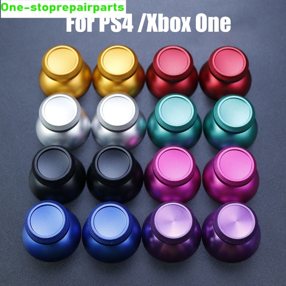 1Pair Aluminum Metal 3D Analog Joystick Thumb Stick Grip Cap Rocker Button For PS4 Pro Slim Xbox One Slim Series X S Controller Game console repair parts