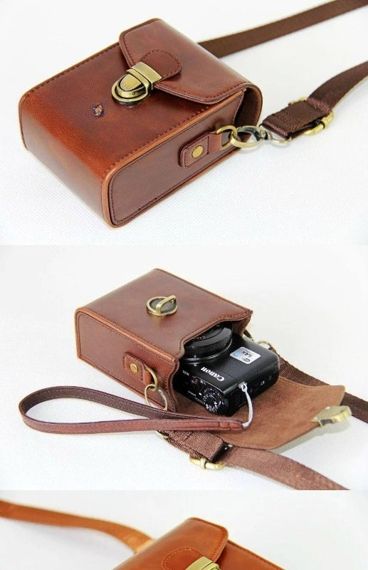 Card machine digital camera bag for Canon Sony Nikon Samsung Panasonic Fuji Olympus leather case Digital camera accessories