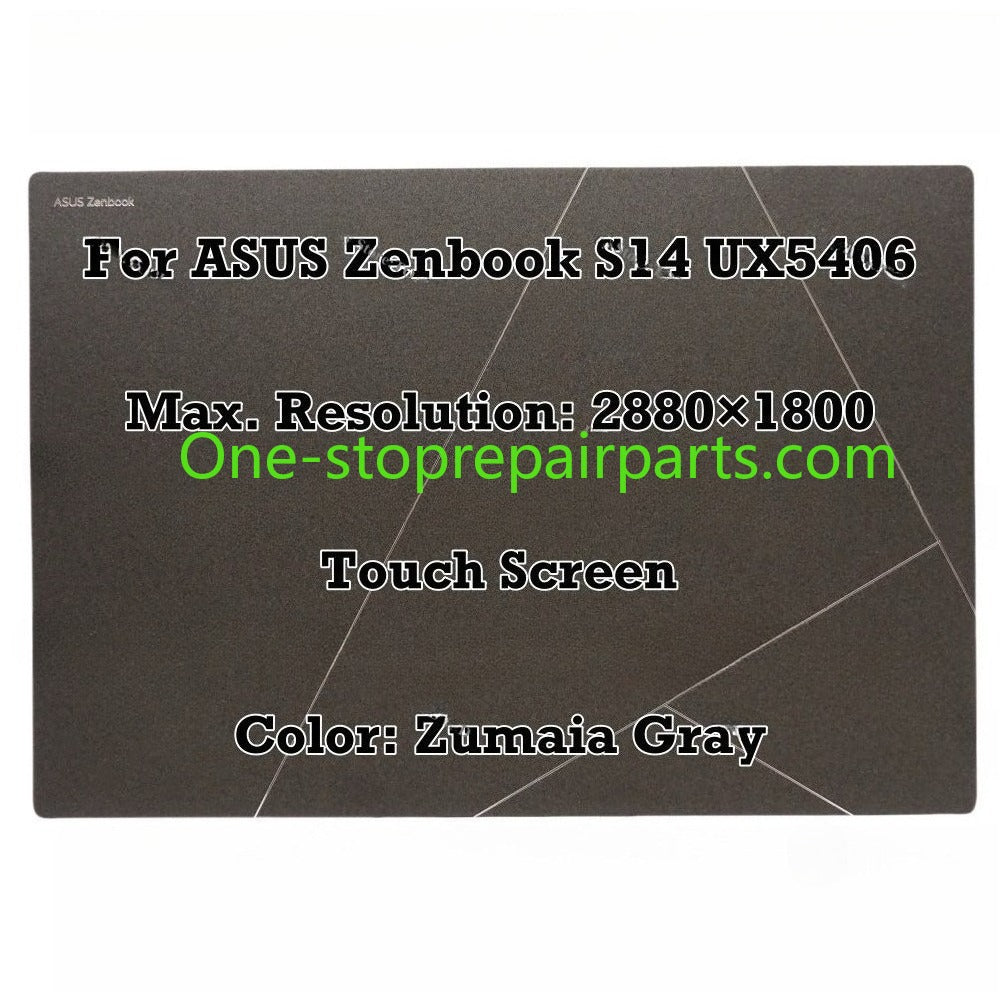 2880×1800 Lcd screen for For ASUS Zenbook S 14 UX5406SA UX5406S UX5406 S14 OLED 2.8K ATNA40CU09 3K 120Hz Screen LCD Complete Zumaia Gray Scandinavian WhiteTouch Assembly