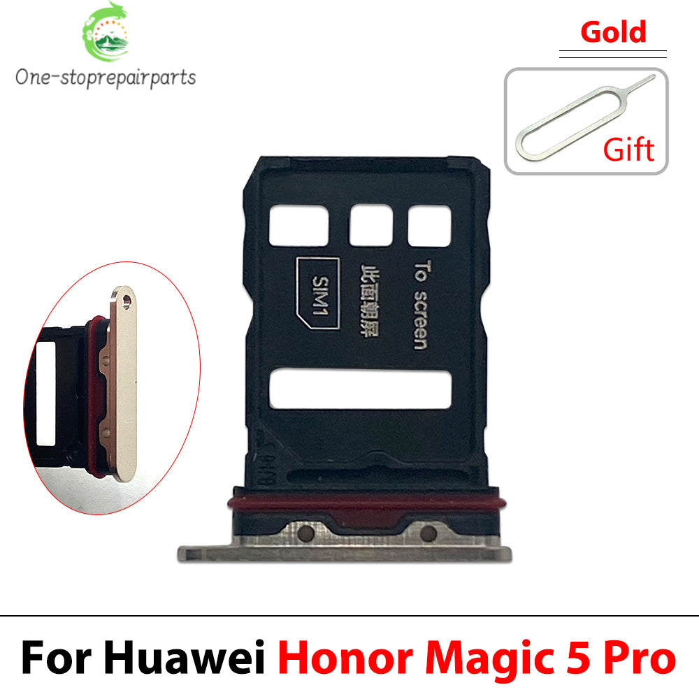 10Pcs, Micro Nano SIM Card Holder Tray Slot Holder Adapter Socket For Huawei Honor Magic 4 5 6 Pro Lite 4G 5G Huawei phone repair parts