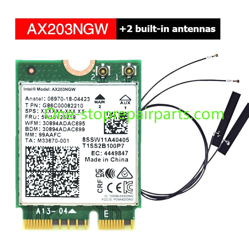 Laptop computer Wifi Card for Intel 9560NGW AX203NGW AX201NGW AX211NGW  Killer1675I 1650I 1550I 9462 9461NGW CNVio IPEX4 WIFI6E Wi-Fi 6E Bluetooth 5.3 Wireless Card