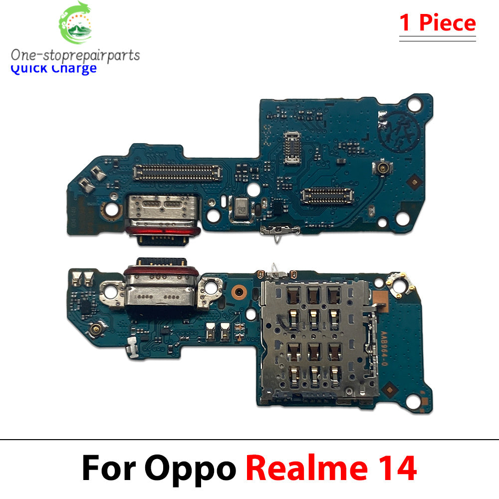 10Pcs, USB Charging Port Microphone Dock Connector Board Flex Cable For OPPO Realme 8 8i 10 11 12 14 Pro Plus Note 50 60 4G 5G Realme phone repair parts