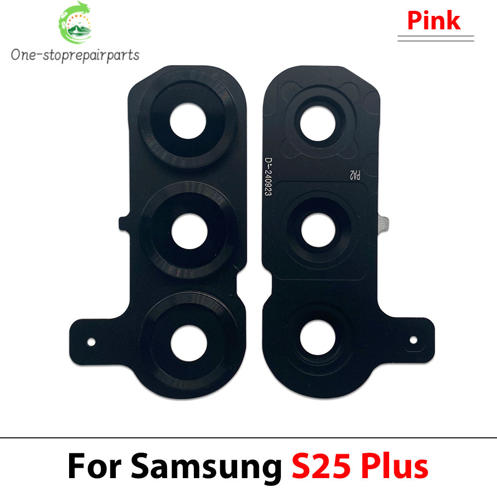 New Rear Camera Glass Lens Cover With Frame Holder with Sticker For Samsung S25 Plus S25 Ultra Replacement Parts Samsung phone repair parts