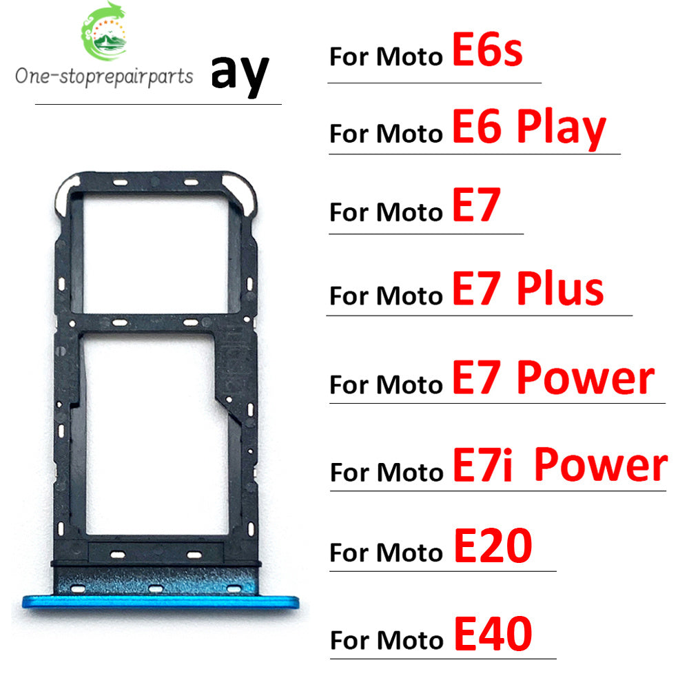 New SiM Tray For Moto E6 Play E6s E7 Plus E7i Power E20 E40 SIM Card Slot SD Card Tray Holder Adapter Motorola phone repair parts