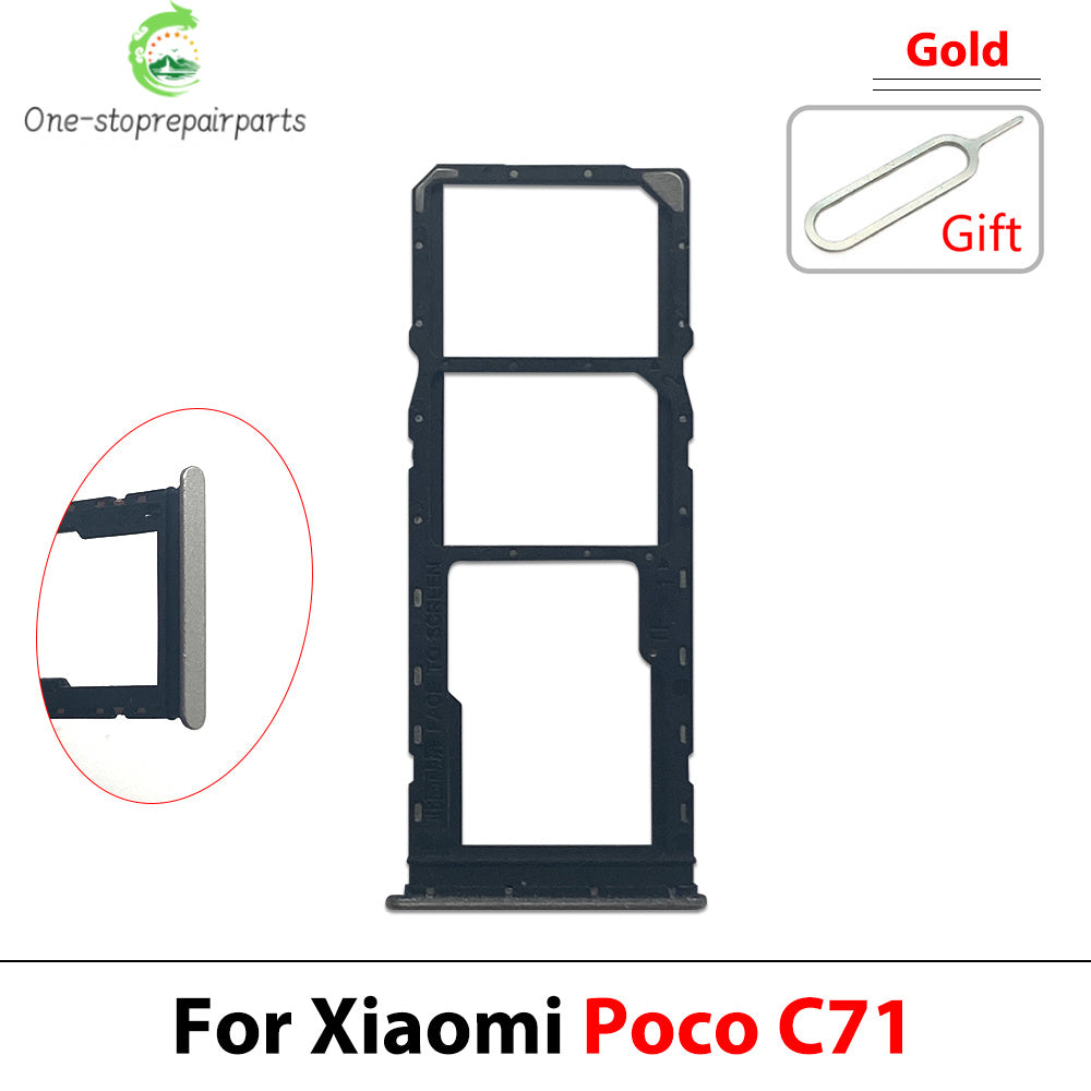 New For Xiaomi Poco C40 C71 C65 C75 C85 SIM Card Slot SD Card Tray Holder Adapter  Xiaomi  Xiao mi phone repair parts