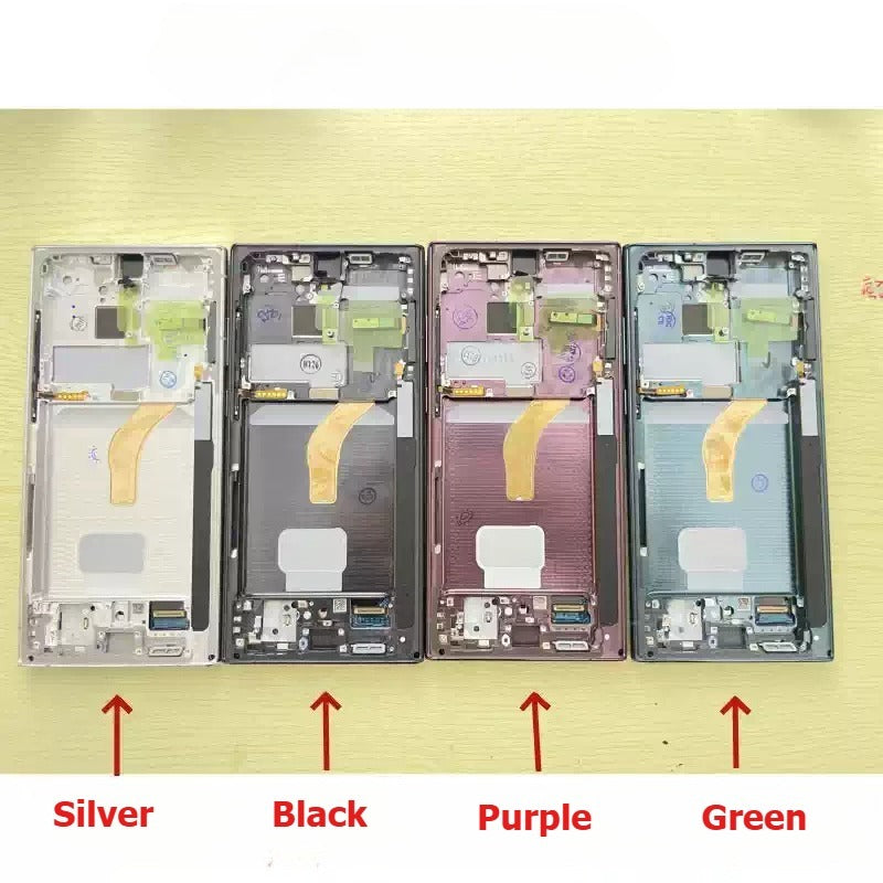 Samsung S22Ultra lcd screen Assembly with frame S908 curved 5G LCD  display touch screen