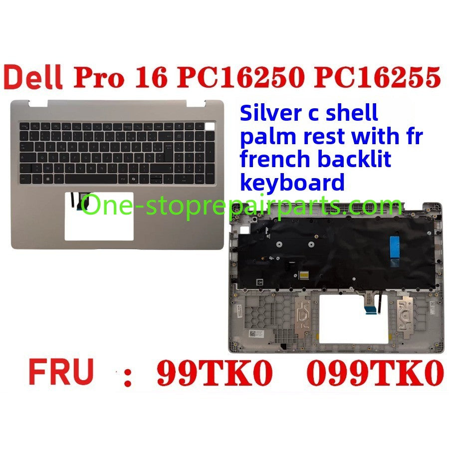 Cover case Keyboard for Dell Pro 16 PC16250 PC16255 Cover case for Dell Pro 16 PC16255 PC16250 LCD Back Cover Bezel frame topcase palmrest upper bottom HINGE 0V1T1X 0388WT 0Y55N3 099TK0 006R8M Dell laptop repair parts