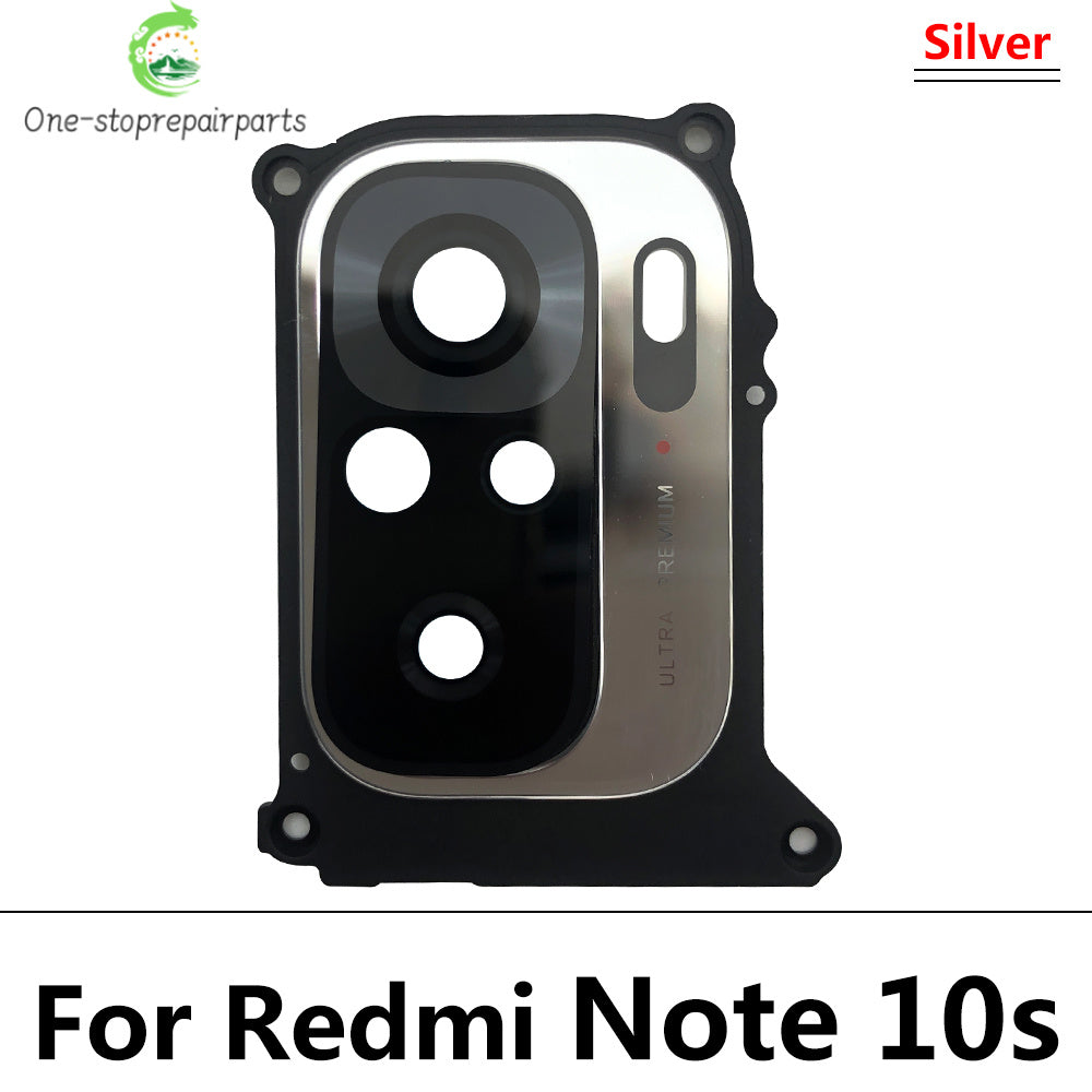 New Back Rear Camera Glass Lens With Circle Cover Frame For Redmi Note 10 Note10 Pro 10S With Adhensive Redmi phone repair parts