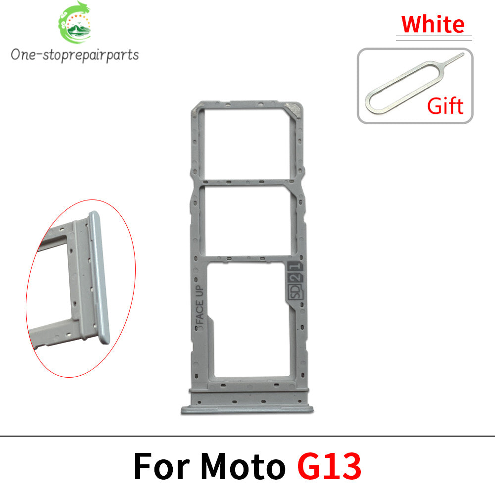 10Pcs/Lot, SIM Card Tray Slot Holder Adapter Accessories For Motorola Moto G13 G23 G53 G73 Motorola phone repair parts
