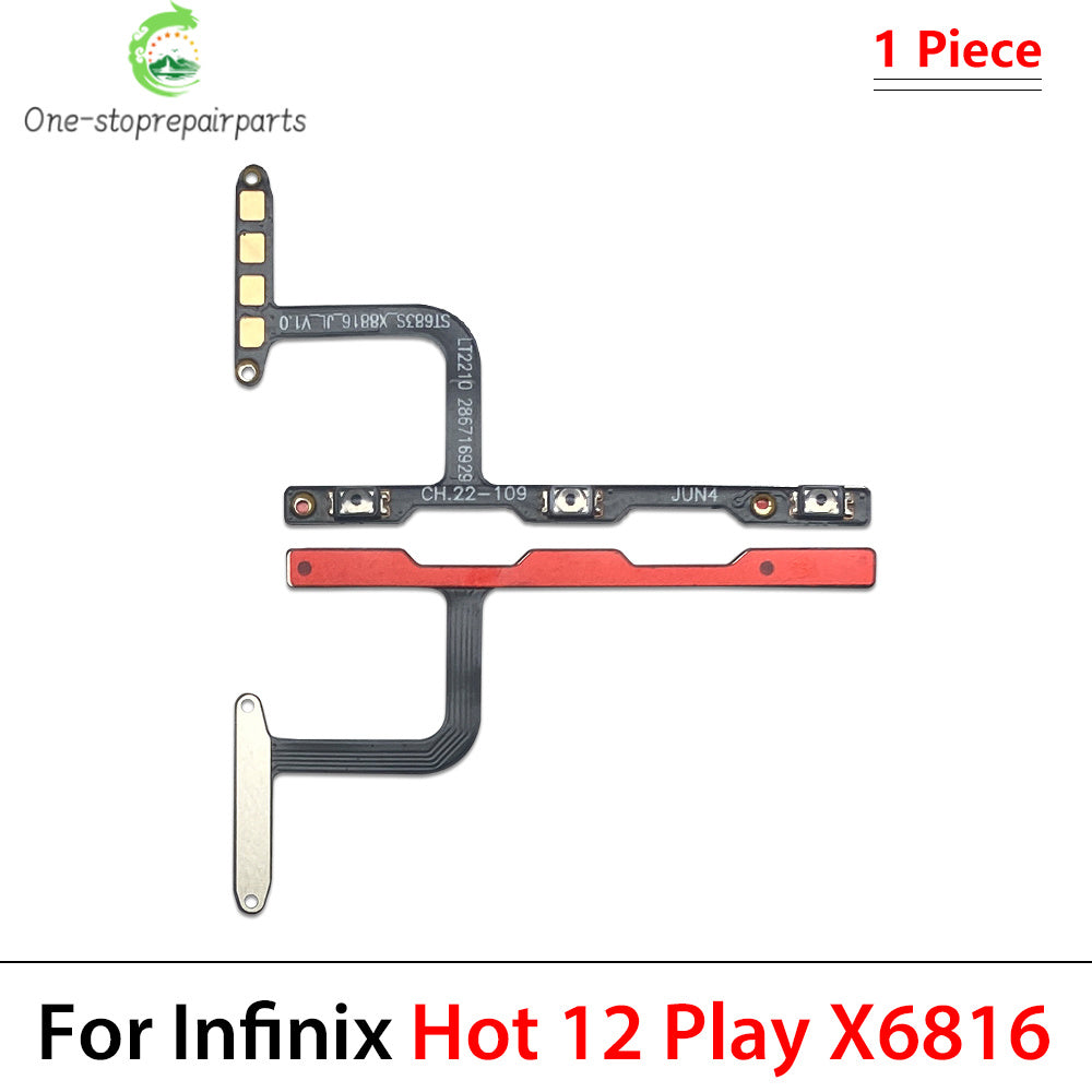 New Volume Button Power Switch On Off Button Flex Cable For infinix Hot 10 11 12 12i 20 30 30i 40 40i 50i Play Pro 4G 5G  infinix phone repair parts