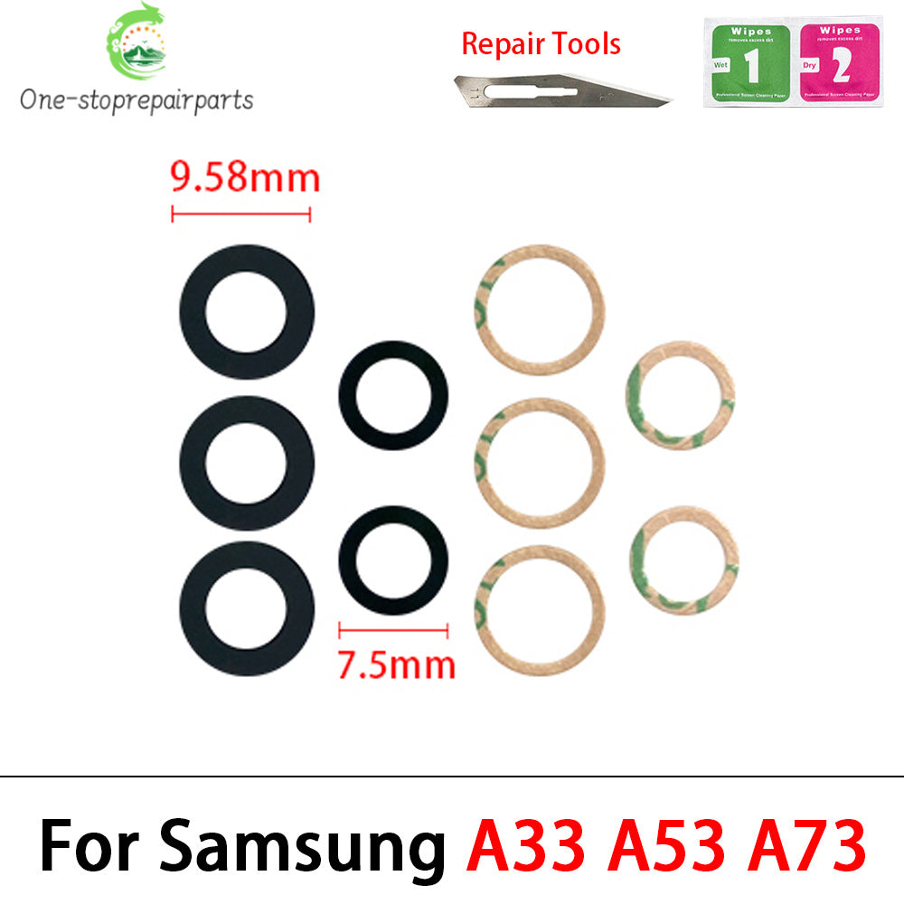 10Pcs, Back Rear Camera Glass Lens For Samsung A22 A32 A42 A52 A72 A33 A53 A73 4G 5G  With Adhesive