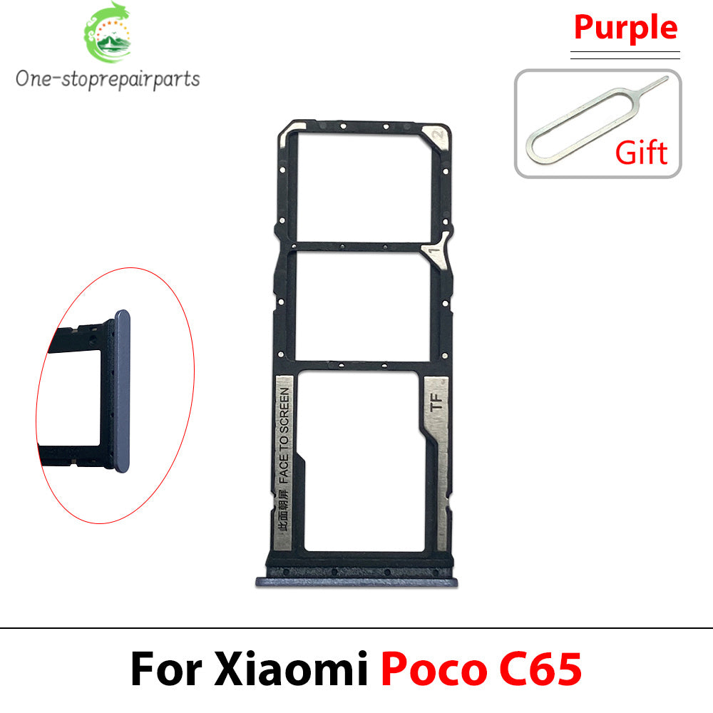 New SIM Card Slot SD Card Tray Holder Adapter For Xiaomi Poco C40 C65 C75 Repair Parts  Xiaomi  Xiao mi phone repair parts