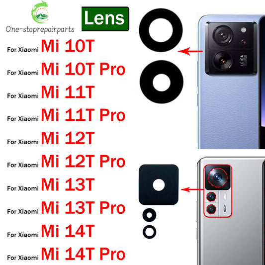 New Camera Glass Rear Back Camera glass Lens For Xiaomi Mi 10T 11T 12T 13T 14T Pro With Glue Adhesive  Xiaomi  Xiao mi phone repair parts