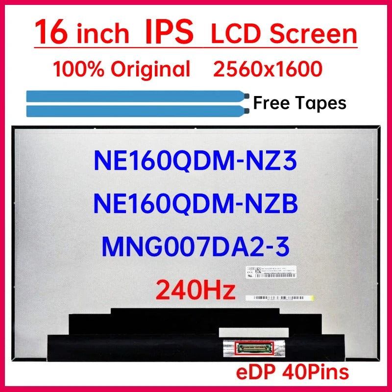 16" 240Hz LCD Screen NE160QDM-NZ3 NE160QDM-NZB MNG007DA2-3 For Lenovo Legion Pro 7 16IRX8H Pro 7 16IRX9H Display Matrix Panel Lenovo laptop repair parts