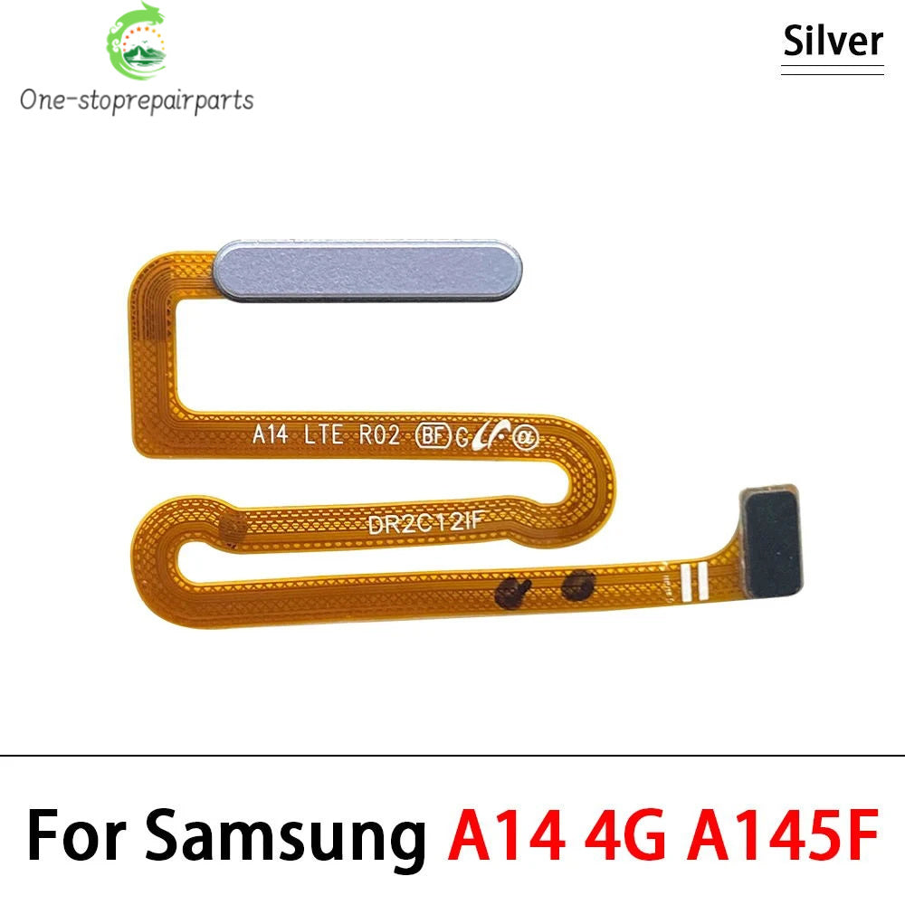 10Pcs, For Samsung A14 4G 5G A145F A145P A146B A146P Fingerprint Sensor Home Return Key Menu Button Flex Cable Samsung phone repair parts
