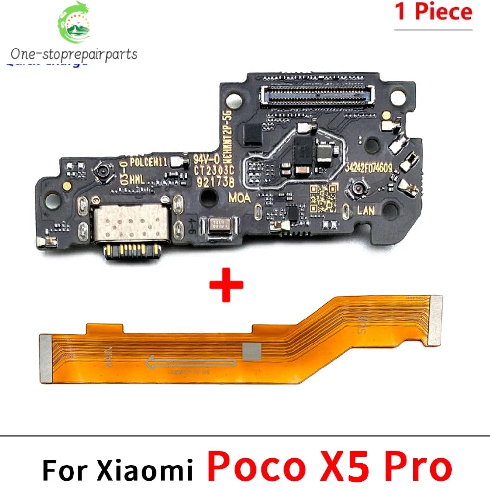 Dock Connector Micro USB Charger Charging Port Microphone Main Board Flex Cable For XIaomi Poco X5 X6 X7 F5 F6 F7 Pro 4G 5G  Xiaomi  Xiao mi phone repair parts