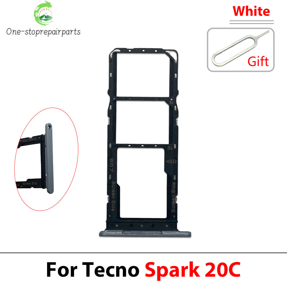 SIM Card Tray Slot Holder For Tecno Spark 4 5 7 8 9 8T 9T 10 20C Pro Replacement Parts Tecno phone repair parts