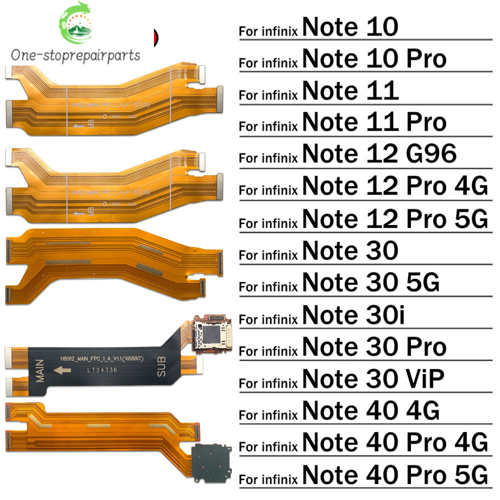10Pcs, Main Board Motherboard Connector Board Flex Cable For infinix Note 10 11 12 30 30i 40 Pro G96 VIP 4G 5G X693 X663 X697  infinix phone repair parts