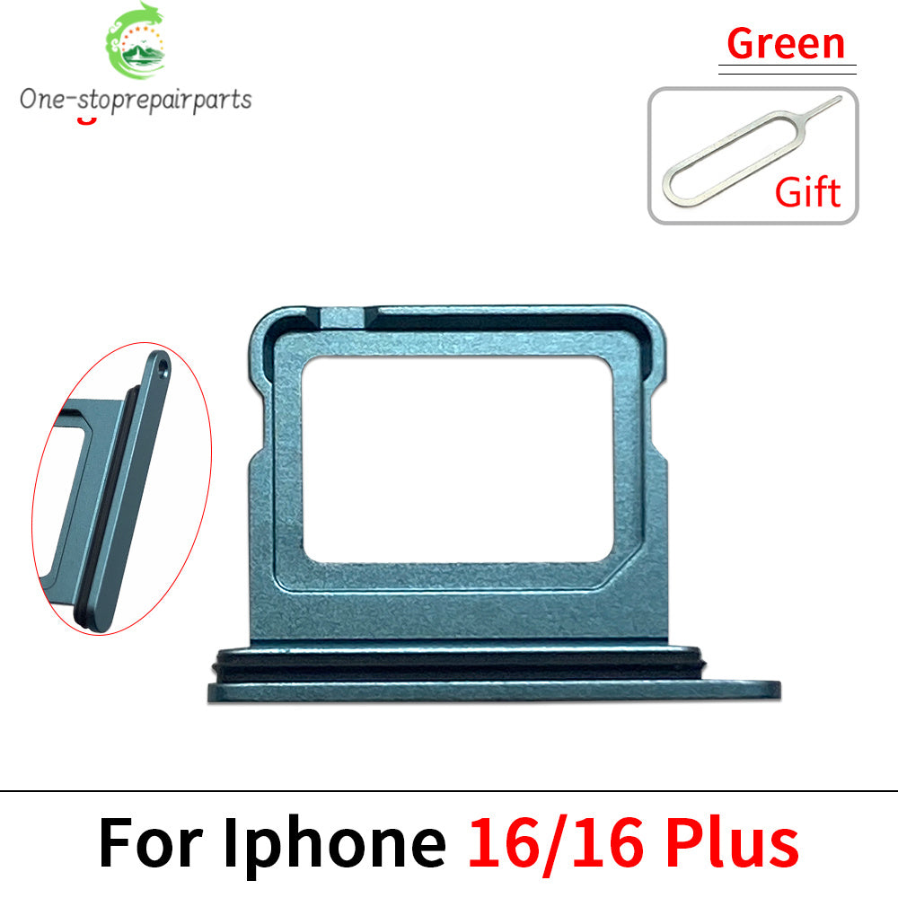 New Dual Single SIM Card Tray Slot Holder Adapter Accessories For iPhone 16 Pro 16Pro Max 16 Plus iPhone phone repair parts