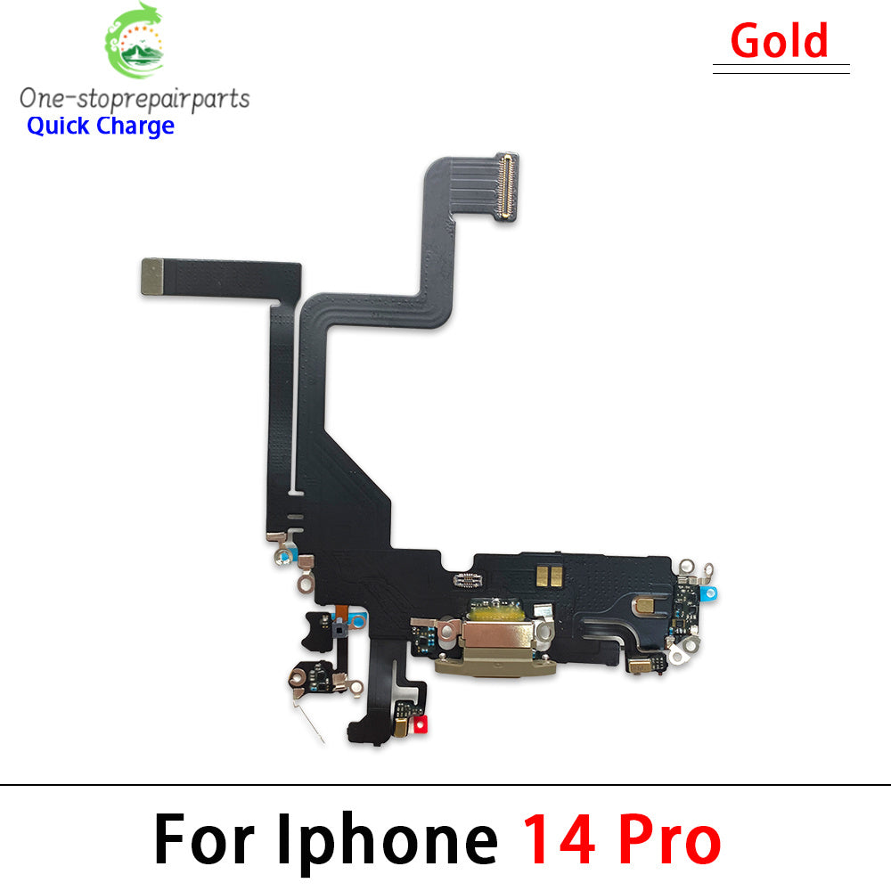New For iPhone 14 Pro Max Plus USB Charging Port Dock Charger Connector Board With Microphone Flex Cable iPhone phone repair parts