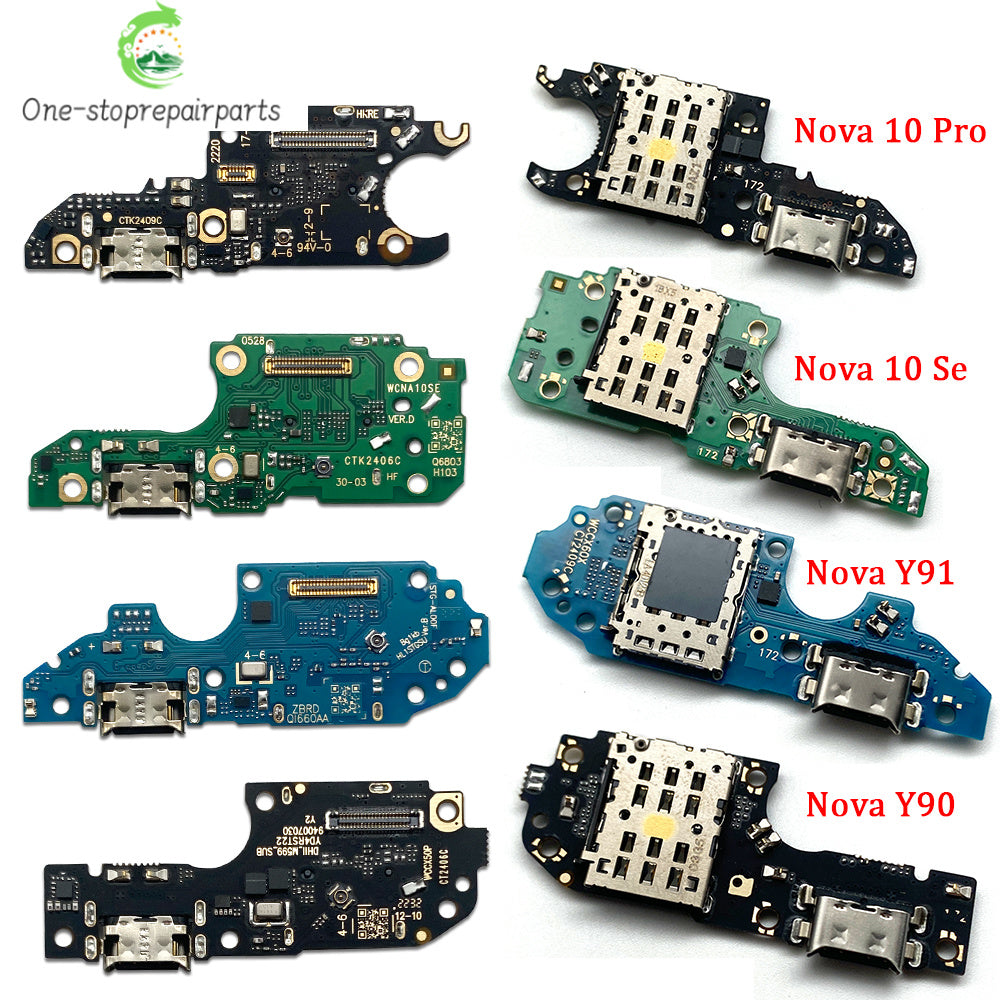 USB Charge Port Jack Dock Connector Charging Board Flex Cable For Huawei Nova 10 11 11i 12 12i Pro Se Y60 Y61 Y70 Y71 Y90 Y91 Huawei phone repair parts