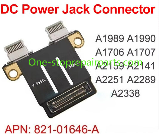 Original For Macbook Pro A1989 A1706 A1707 A1990 A2141 A2159 A2251 A2289 A2338 USB-C DC Power Jack Board Connector 821-01646-A Macbook repair parts