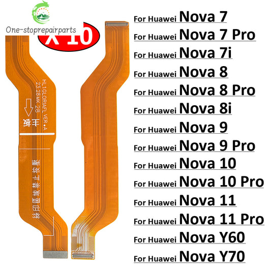 10Pcs, For Huawei Nova 7 7i 8 8i 9 Se 10 11 Pro Y60 Y70 4G 5G Main Motherboard Flex Cable Replacement Parts Huawei phone repair parts