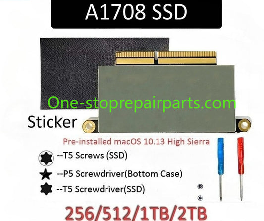 Laptop SSD A1708 1TB 1T 512GB 256GB PCI-E Flash SSD for MacBook Pro 13” 2016 2017 Function Keys Solid State Drive Macbook repair parts