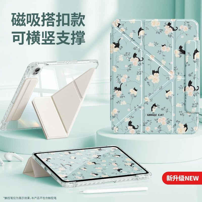 For 2026 new huawei matepad115s protective case air12 tablet cover 11.5 with pen slot pro12.2 magnetic buckle se10.4 For glory x10 anti-drop 9/8 cheese cat Tablet Accessories