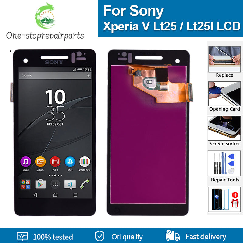 4.3'' Original For Sony Xperia V LT25 LT25I LCD Display with Digitizer Full Assembly Repair Parts lcd for LT25 Touch Screen Sony phone repair parts