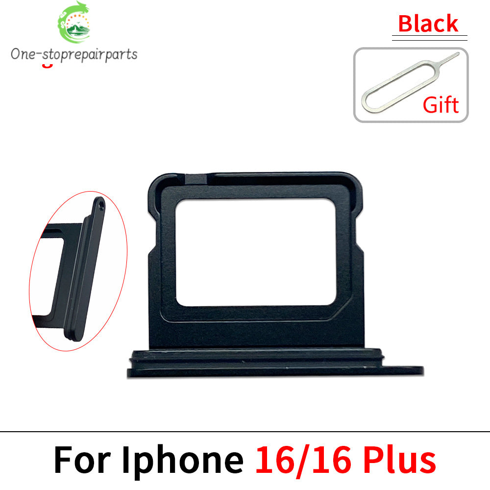 New Dual Single SIM Card Tray Slot Holder Adapter Accessories For iPhone 16 Pro 16Pro Max 16 Plus iPhone phone repair parts