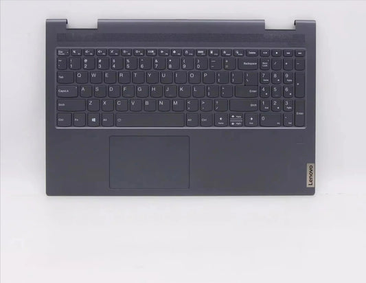 C-Cover with keyboard for Lenovo ideapad Yoga 7-15ITL5 5CB1A22431 5CB1A22456 Dark Moss 5CB1A22462 5CB1A22487 Slate Grey Backlight, US palmrest topcase keyboard