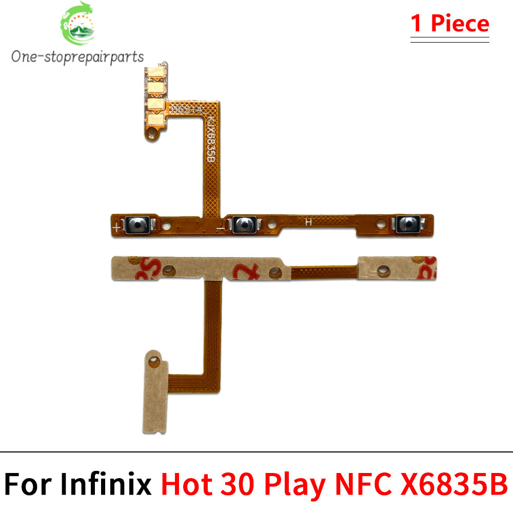 10Pcs, Power Switch On/Off Button Volume Key Button Flex Cable For infinix Hot 10 11 12 12i 20 30 30i 40 40i 50i Play Pro 4G 5G  infinix phone repair parts