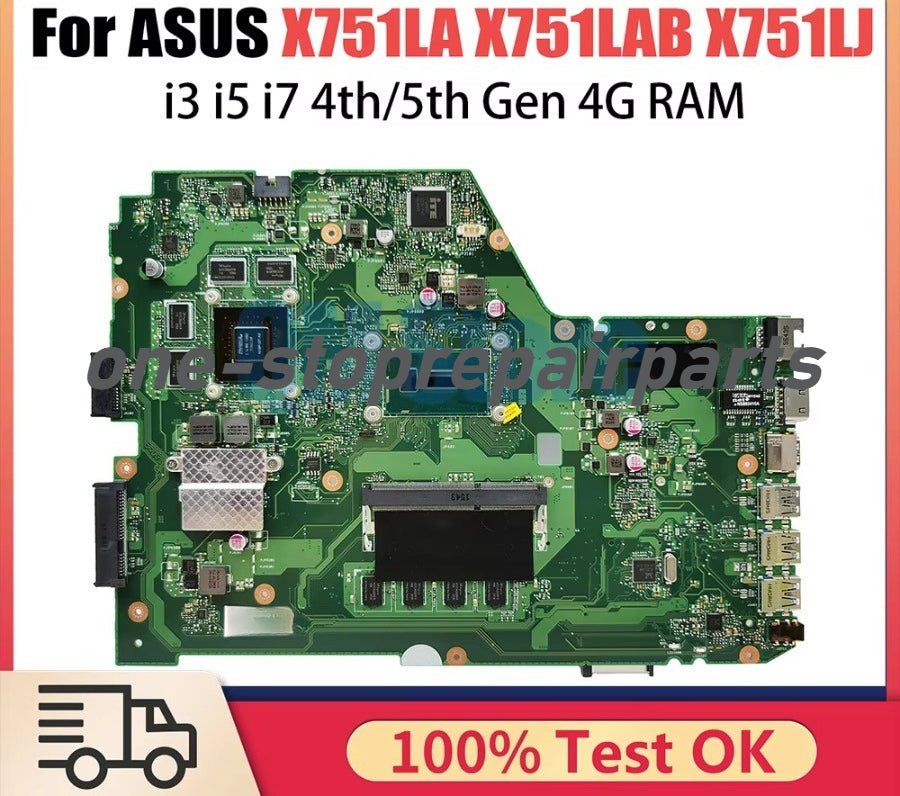 For ASUS X751LN X751LAB X751LD X751LJ X751L K751L F751L X751LB X751LC X751LD X751LAR X750LA X752LA X751LP Motherboard X751LA ASUS laptop repair parts