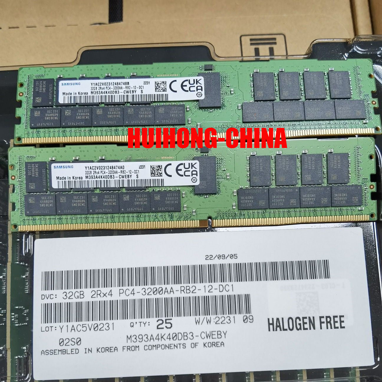 Samsung memory 32GB PC4-3200AA-R 2RX4 M393A4K40EB3-CWE RAM Memory